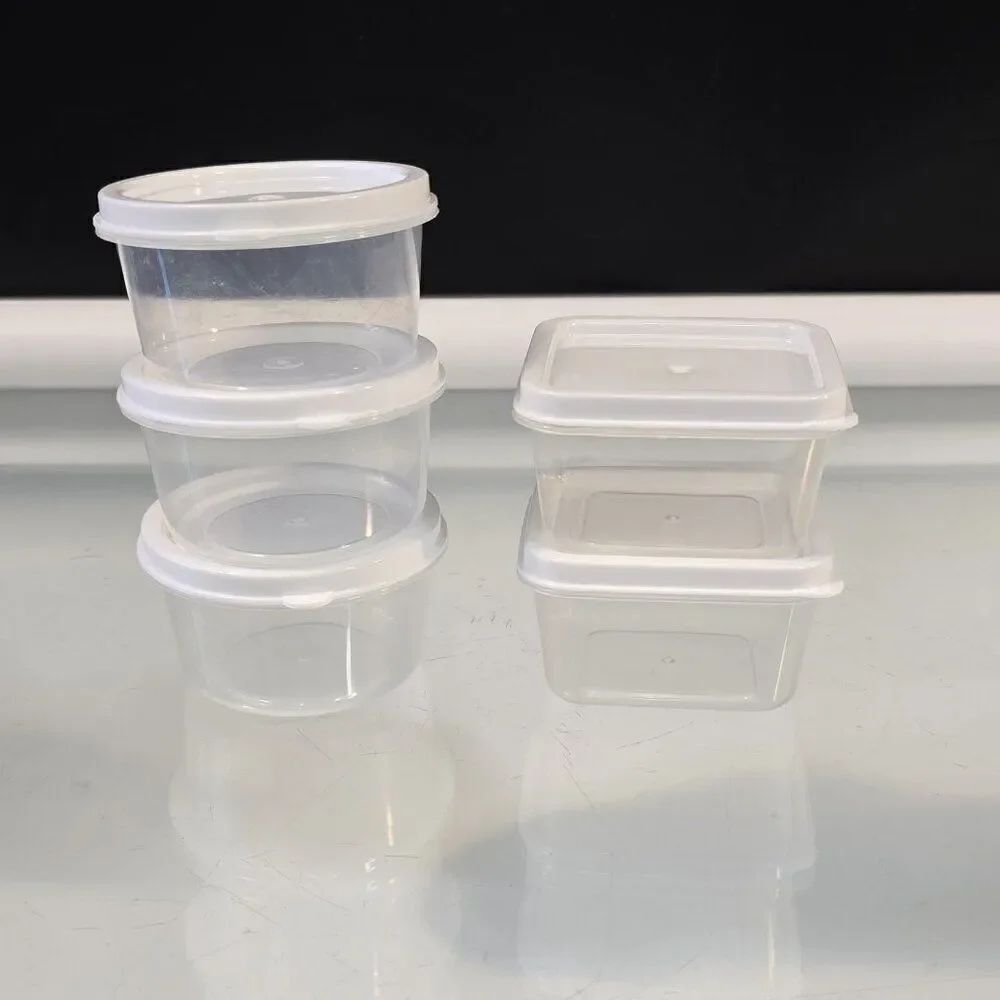 5 Miniature Plastic Storage Containers with Lids Crafts Room Kitchen Organizing
